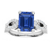 Afbeelding in Gallery-weergave laden, echte round saffier 3karaat ring close-up detail