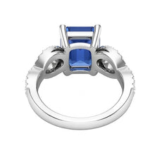 Afbeelding in Gallery-weergave laden, echte round saffier 3karaat ring profielweergave