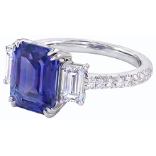 Afbeelding in Gallery-weergave laden, echte round diamant 3karaat ring bovenaanzicht