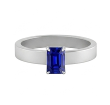Afbeelding in Gallery-weergave laden, Smaragd edelsteen herenring 1,50 karaat Ceylon Saffier Prong Set