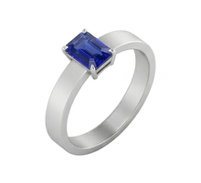 Afbeelding in Gallery-weergave laden, Smaragd edelsteen herenring 1,50 karaat Ceylon Saffier Prong Set