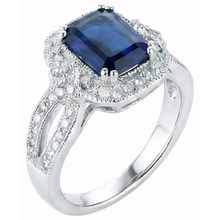 Afbeelding in Gallery-weergave laden, echte round saffier 3.5karaat ring close-up detail