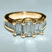 Afbeelding in Gallery-weergave laden, Smaragd Geslepen Echt Diamanten Verlovingsring 3.60 Karaat Dames Sieraden Nieuw