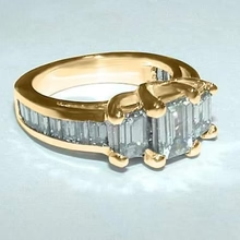 Afbeelding in Gallery-weergave laden, Smaragd Geslepen Echt Diamanten Verlovingsring 3.60 Karaat Dames Sieraden Nieuw