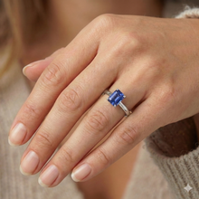 Afbeelding in Gallery-weergave laden, Smaragd Solitaire Srilanka Sapphire Verlovingsring 1,50 karaat