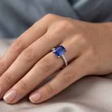 Afbeelding in Gallery-weergave laden, echte round saffier 2.70karaat ring op wit