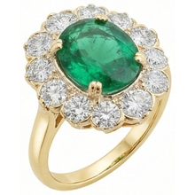 Afbeelding in Gallery-weergave laden, echte round smaragd 3.75karaat ring profielweergave