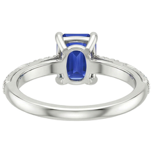 Afbeelding in Gallery-weergave laden, Smaragdgroene edelsteen met accenten Ring blauwe saffier en Natuurlijke echte diamant ( niet in het laboratorium gekweekt ) 3,50 karaat