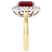 Afbeelding in Gallery-weergave laden, echte round robijn 7.45karaat ring close-up detail