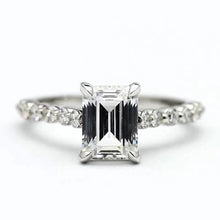Afbeelding in Gallery-weergave laden, Smaragdgroene Echt Diamanten Verlovingsring