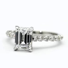 Afbeelding in Gallery-weergave laden, Smaragdgroene Echt Diamanten Verlovingsring