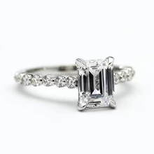 Afbeelding in Gallery-weergave laden, Smaragdgroene Echt Diamanten Verlovingsring