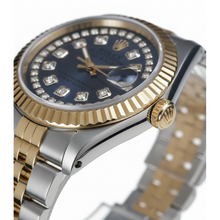 Afbeelding in Gallery-weergave laden, Snaar diamanten wijzerplaat Datumjust Rolex dameshorloge roestvrij staal en goud