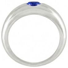 Afbeelding in Gallery-weergave laden, Solitair Ring Ronde Ceylon Saffier Flush Set Dikke Schacht