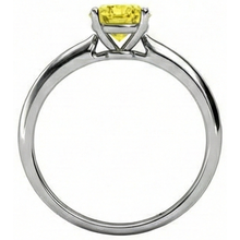 Afbeelding in Gallery-weergave laden, Solitaire 2 kt gele saffier ring wit goud 14k
