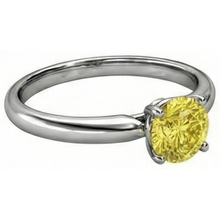 Afbeelding in Gallery-weergave laden, Solitaire 2 kt gele saffier ring wit goud 14k