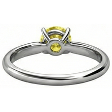 Afbeelding in Gallery-weergave laden, Solitaire 2 kt gele saffier ring wit goud 14k