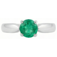 Afbeelding in Gallery-weergave laden, Solitaire 2,50 ct rond geslepen Groente smaragd verlovingsring wit goud 14k