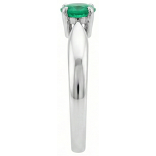 Afbeelding in Gallery-weergave laden, Solitaire 2,50 ct rond geslepen Groente smaragd verlovingsring wit goud 14k