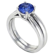 Afbeelding in Gallery-weergave laden, Solitaire 3 Karaats Ceylon Sapphire Ring Set 14K Nieuw