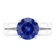 Afbeelding in Gallery-weergave laden, Solitaire 3 Karaats Ceylon Sapphire Ring Set 14K Nieuw