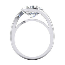 Afbeelding in Gallery-weergave laden, Solitaire 6 Ct Echt Diamanten Ring Open Zijaanzicht Kathedraal Instelling