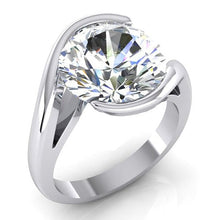 Afbeelding in Gallery-weergave laden, Solitaire 6 Ct Echt Diamanten Ring Open Zijaanzicht Kathedraal Instelling
