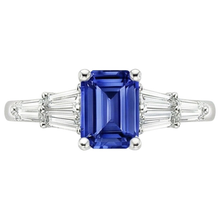Afbeelding in Gallery-weergave laden, echte baguette saffier 4karaat ring profielweergave