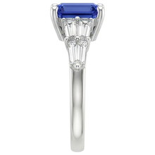 Afbeelding in Gallery-weergave laden, echte baguette saffier 4karaat ring op wit
