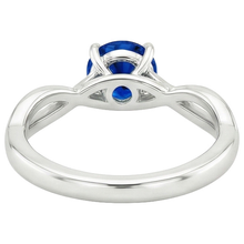 Afbeelding in Gallery-weergave laden, Solitaire Blauwe Saffier Edelsteen Ring Twisted Shank Wit Goud 2 Karaat