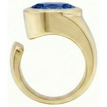 Afbeelding in Gallery-weergave laden, echte oval saffier 3karaat ring profielweergave