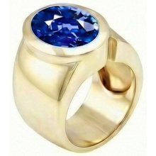 Afbeelding in Gallery-weergave laden, echte oval saffier 3karaat ring vooraanzicht