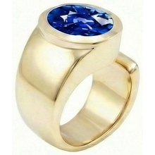 Afbeelding in Gallery-weergave laden, echte oval saffier 3karaat ring close-up detail