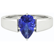Afbeelding in Gallery-weergave laden, echte pear saffier 1.50karaat ring bovenaanzicht