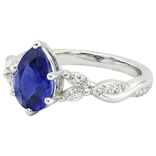 Afbeelding in Gallery-weergave laden, echte round saffier 4.50karaat ring op wit