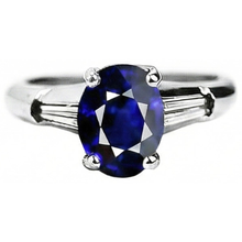 Afbeelding in Gallery-weergave laden, Solitaire Deep Blue Sapphire Ring 2,50 karaat dames sieraden