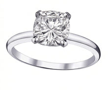 Afbeelding in Gallery-weergave laden, Solitaire uit de aarde gewonnen diamant 2.01 karaat kussenring