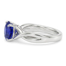 Afbeelding in Gallery-weergave laden, Solitaire Edelsteen Blauwe Saffier Ring 2 Karaat Twisted Style Shank