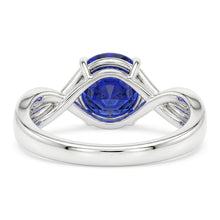 Afbeelding in Gallery-weergave laden, Solitaire Edelsteen Blauwe Saffier Ring 2 Karaat Twisted Style Shank