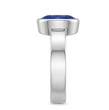 Afbeelding in Gallery-weergave laden, Solitaire Edelsteen Heren Ring Ceylon Saffier Bezel Set 2,50 Karaat