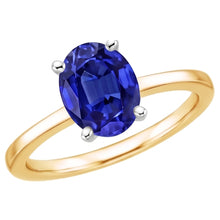 Afbeelding in Gallery-weergave laden, Solitaire Edelsteen Ring Sieraden Ovale Blauwe Saffier 2,50 Karaat