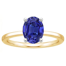 Afbeelding in Gallery-weergave laden, Solitaire Edelsteen Ring Sieraden Ovale Blauwe Saffier 2,50 Karaat