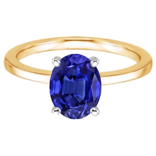 Afbeelding in Gallery-weergave laden, Solitaire Edelsteen Ring Sieraden Ovale Blauwe Saffier 2,50 Karaat
