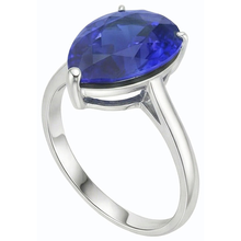 Afbeelding in Gallery-weergave laden, Solitaire Edelsteen Sieraden Ring Peer Sri Lankaanse Saffier 4 Karaat