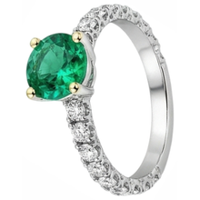 Afbeelding in Gallery-weergave laden, Colombiaanse Smaragd Sieraadsteen Ring 2,50-karaat Bicolor 14K Goud – zijaanzicht