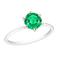 Afbeelding in Gallery-weergave laden, Colombiaanse Smaragd Sieraadsteen Ring 2,50 karaat Bicolor 14K Goud – hoofdaanzicht