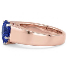 Afbeelding in Gallery-weergave laden, Solitaire Hart Saffier Ring 1,50 karaat tweekleurige gouden dikke schacht