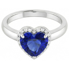 Afbeelding in Gallery-weergave laden, echte heart saffier 2.50karaat ring bovenaanzicht