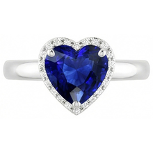 Afbeelding in Gallery-weergave laden, echte heart saffier 2.50karaat ring zijaanzicht