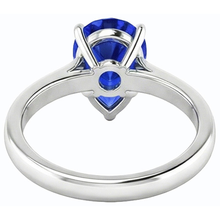 Afbeelding in Gallery-weergave laden, echte pear saffier 2karaat ring bovenaanzicht